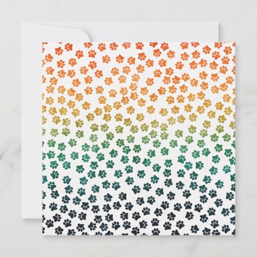 Eenvoudige Retro Zonsondergang Kattenpootjes Grapp Kaart (Achterkant)