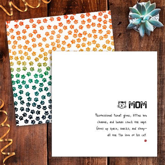 Eenvoudige Retro Zonsondergang Kattenpootjes Grapp Kaart