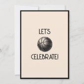 Eenvoudige Retro Zwart Basketbal Verjaardag Kaart (Achterkant)