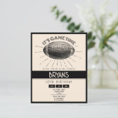 Eenvoudige Retro Zwart Football Budget Verjaardag  (Staand voorkant)