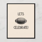 Eenvoudige Retro Zwart Football Budget Verjaardag  (Achterkant)