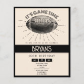 Eenvoudige Retro Zwart Football Budget Verjaardag  (Voorkant)