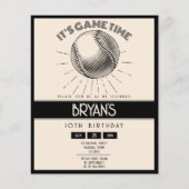 Eenvoudige Retro Zwart Honkbal Budget Verjaardag U (Voorkant)