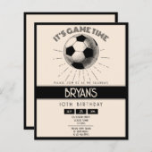 Eenvoudige Retro Zwart Voetbal Budget Verjaardag U (Voorkant / Achterkant)