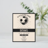 Eenvoudige Retro Zwart Voetbal Budget Verjaardag U (Staand voorkant)