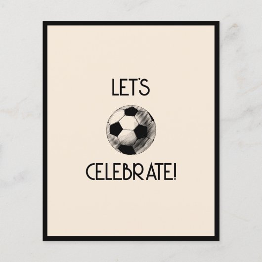 Eenvoudige Retro Zwart Voetbal Budget Verjaardag U (Achterkant)