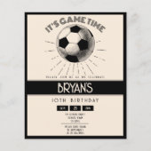 Eenvoudige Retro Zwart Voetbal Budget Verjaardag U (Voorkant)