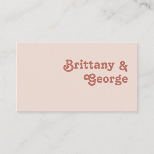 Eenvoudige retroflectraliebuizen | Blush Pink Flat Plaatskaartje (Achterkant)