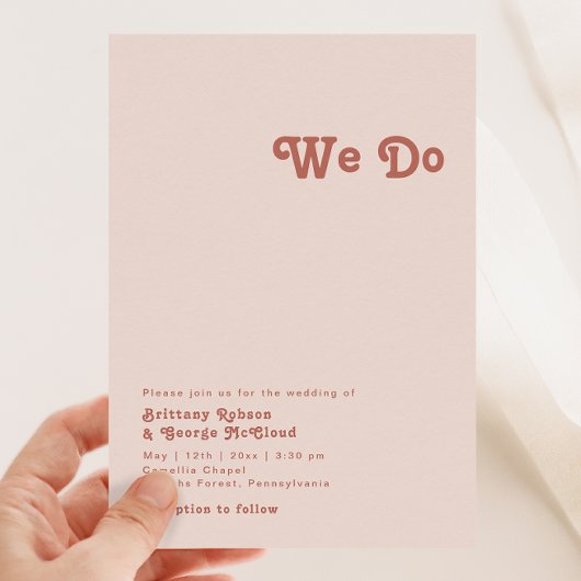 Eenvoudige retroflectraliebuizen | Blush Pink We d Kaart