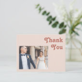 Eenvoudige retroflectraliebuizen | Blush Pink Wedd Briefkaart (Staand voorkant)