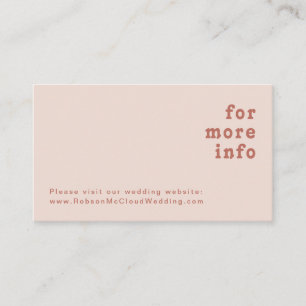 Eenvoudige retroflectraliebuizen   Blush Pink Wedd Informatiekaartje