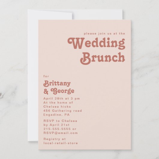 Eenvoudige retroflectraliebuizen | Blush Pink Wedd Kaart (Voorkant)