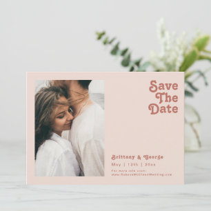 Eenvoudige retroflectraliebuizen   Blush roze foto Save The Date