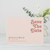 Eenvoudige retroflectraliebuizen | Blush roze hori Save The Date (Staand voorkant)