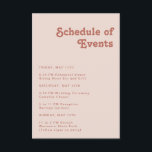 Eenvoudige retroflectraliebuizen | Blush roze over Informatiekaartje<br><div class="desc">Deze eenvoudige retro vibes | Roze programma's van evenementen is de kaart van de omhulling perfect voor uw klassieke funky aardse bruiloft. Het ontwerp bevat een minimalistische hippie rustic boho font. Het neutrale Zuidwest-woestijnkleurenpalet en de rijke bosmische middeleeuwse letters combineren voor een perfect, minimaal modern western bestemmingsontwerp. Voel vrij om...</div>