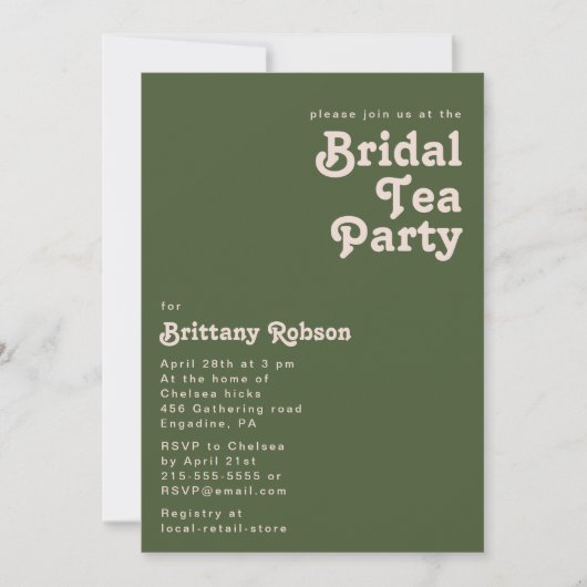 Eenvoudige retroflectraliebuizen | Olive Green Bri Kaart (Voorkant)