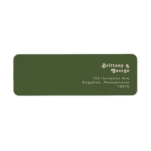 Eenvoudige retroflectraliebuizen | Olive Green Ret Etiket (Voorkant)