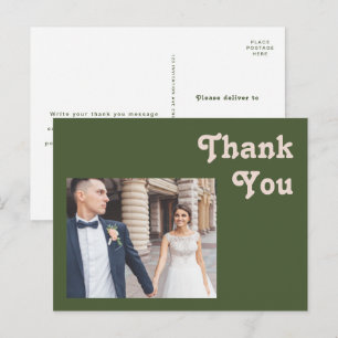 Eenvoudige retroflectraliebuizen   Olive Green Wed Briefkaart