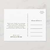 Eenvoudige retroflectraliebuizen | Olive Green Wed Briefkaart (Achterkant)