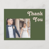 Eenvoudige retroflectraliebuizen | Olive Green Wed Briefkaart (Voorkant)
