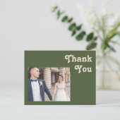 Eenvoudige retroflectraliebuizen | Olive Green Wed Briefkaart (Staand voorkant)