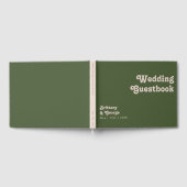Eenvoudige retroflectraliebuizen | Olive Green Wed Gastenboek (Volledig)