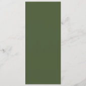 Eenvoudige retroflectraliebuizen | Olive Green Wed Menu (Achterkant)
