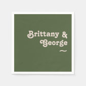 Eenvoudige retroflectraliebuizen | Olive Green Wed Servet (Voorkant)