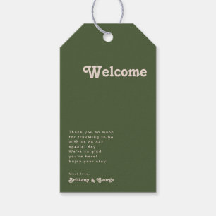 Eenvoudige retroflectraliebuizen Welkom Olive Gr Cadeaulabel