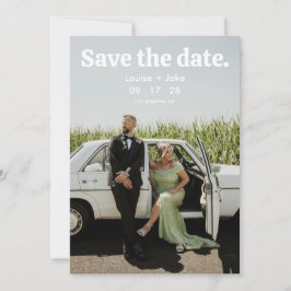 Eenvoudige RetroMinimalistische Foto Huwelijksdata Kaart