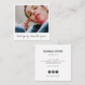 Eenvoudige retrospectieve artistieke foto Sociale  Vierkante Visitekaartje (Voorkant / Achterkant)