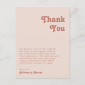 Eenvoudige retrovirussen Blush roze tabel Dank je  Briefkaart (Voorkant)