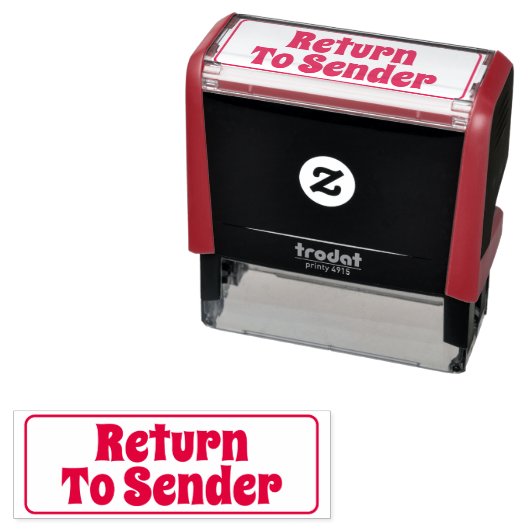 Eenvoudige "Return to Sender" rubberen stempel (In situ)