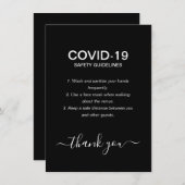Eenvoudige richtlijnen voor zwart-wit kovid en vei informatiekaartje (Voorkant / Achterkant)
