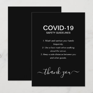 Eenvoudige richtlijnen voor zwart-wit kovid en vei informatiekaartje