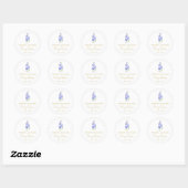 Eenvoudige Ridderspoor-herdenking  Ronde Sticker (Vel)
