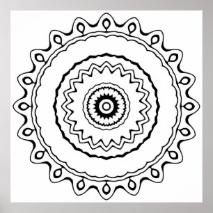Eenvoudige Ring Mandala Kleurplaat voor Ontspannin Poster