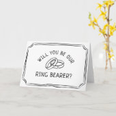 Eenvoudige Ringdrager Voorstel Modern.Zwart en Wit Kaart (Gele Bloem)