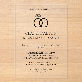 Eenvoudige Ringen Uitnodiging van de bruiloft