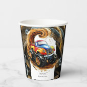 Eenvoudige Road Monster Truck Verjaardag Papieren Bekers (Voorkant)