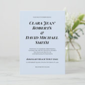 Eenvoudige Robin's blauwe minimalistische huwelijk Kaart (Staand voorkant)