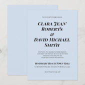 Eenvoudige Robin's blauwe minimalistische huwelijk Kaart (Voorkant / Achterkant)