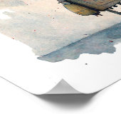 "Eenvoudige robot met ballon" — Waterverf schilder Poster (Hoek)