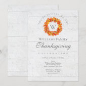 Eenvoudige robuuste herfstkrans uitnodiging (Voorkant / Achterkant)