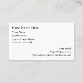 Eenvoudige Rock Band Visitekaartjes (Achterkant)