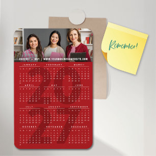 Eenvoudige Rode 2023 Kalender Minimalistische Vaka Magneet