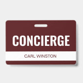 Eenvoudige Rode Aangepaste Hotel Concierge Werknem Badge (Voorzijde)
