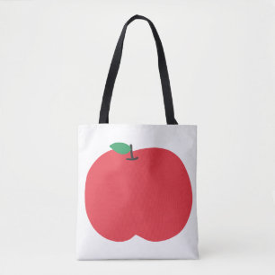 Eenvoudige rode appel fruit cadeau tote bag