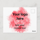 Eenvoudige rode aquarel voeg uw logo aangepaste te briefkaart (Achterkant)