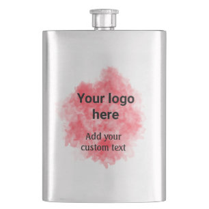Eenvoudige rode aquarel voeg uw logo aangepaste te flacon
